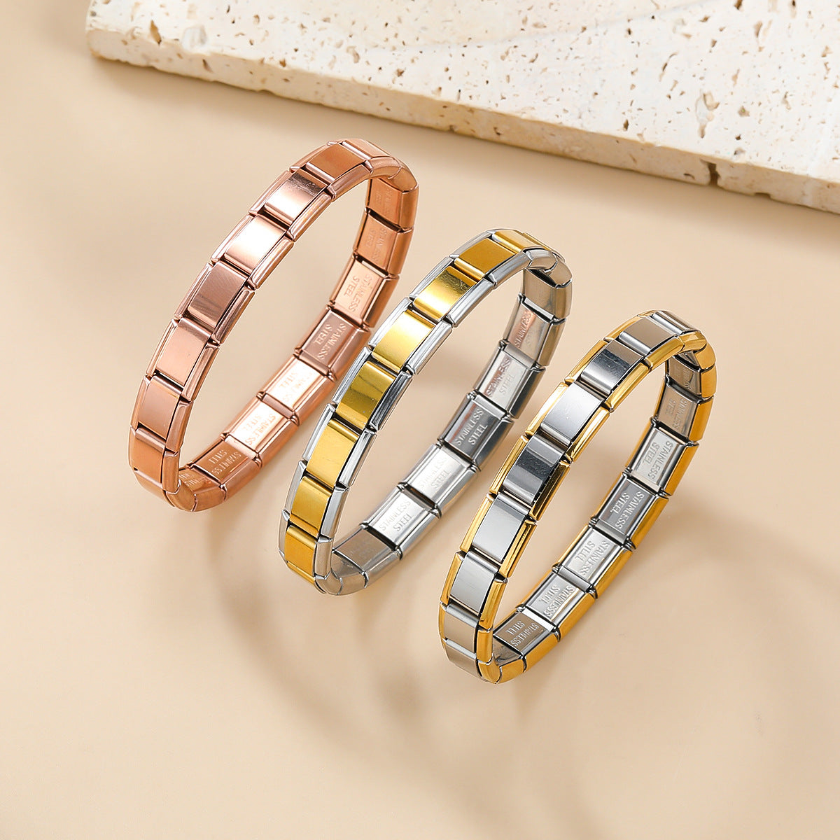 Italian Module Elastic Watch Band Removable Bracelets