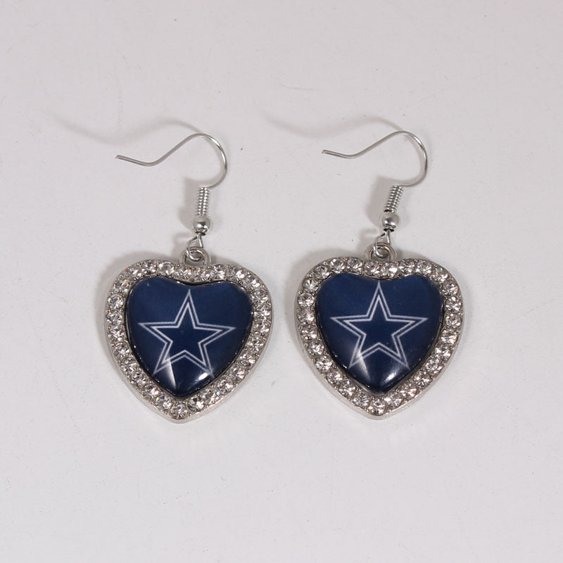 Peach Heart Spot Drill Sports Team Series Earrings