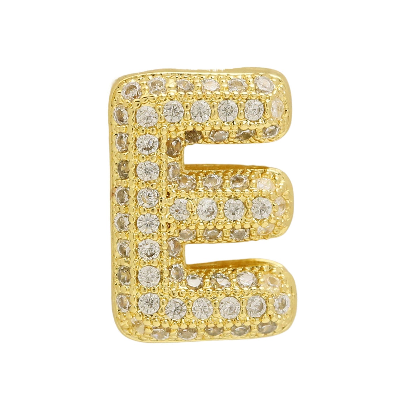 Golden Chubby Balloon Bubble Zircon Letter Bracelets