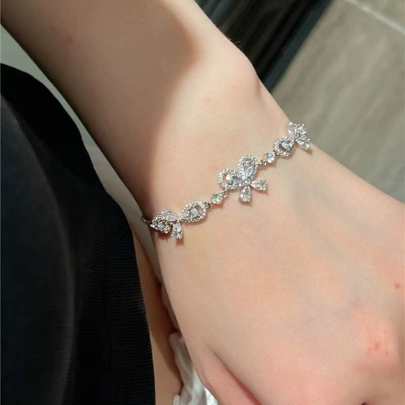 Sier Shining Full Diamond Design Niche Bracelets