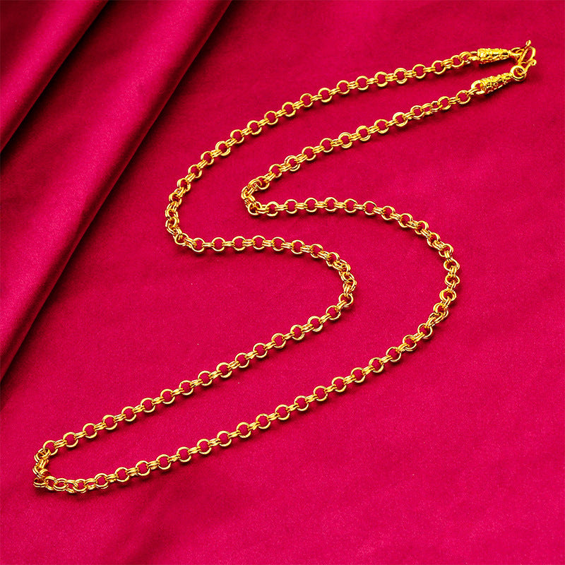 Men's Placer Gold Domineering Reverse Mold Fox Necklaces
