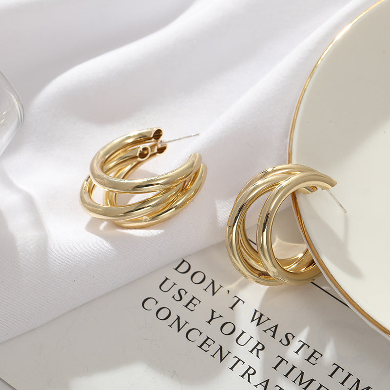 Sier Needle Crazy Sister-in-law High-grade Simple Temperamental Earrings