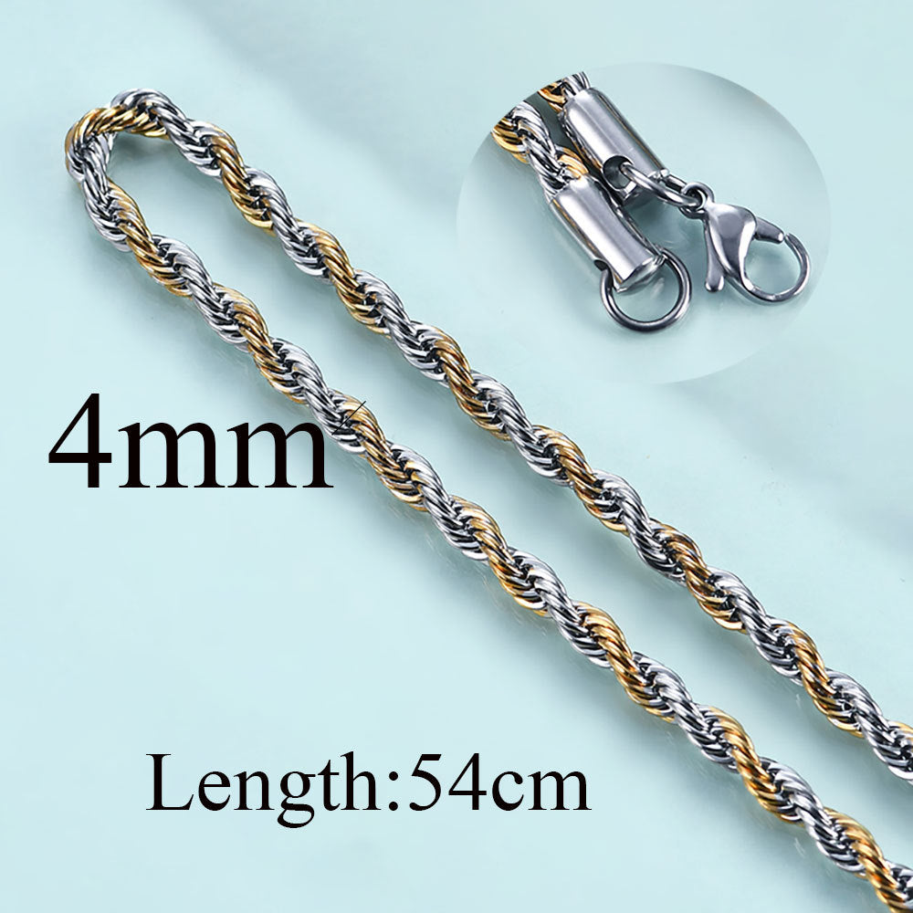 Innovative Simple Stainless Steel Twist Fashion Necklaces