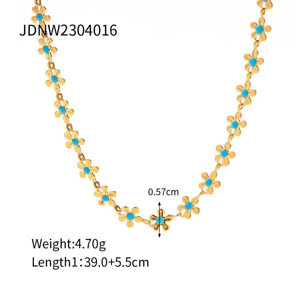 Women's Summer Green Flower High-grade Design Light Necklaces