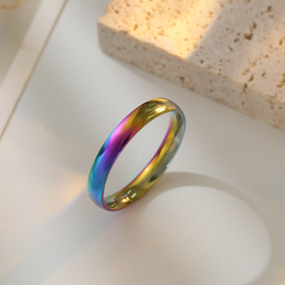 Women's Stainless Steel Korean Fashion Simple Titanium Rings