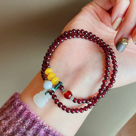 Women's Double Circle Crystal Maitreya Buddha Male Purse Bracelets