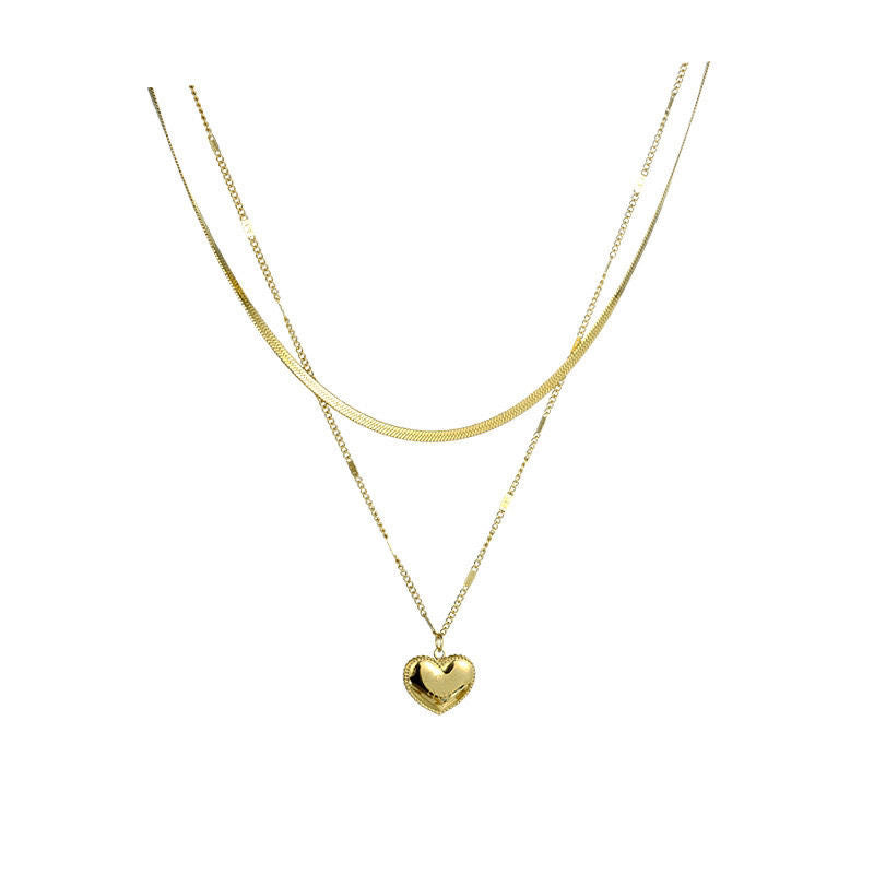 Women's With Light Luxury Letters Lovely Heart Twin Necklaces