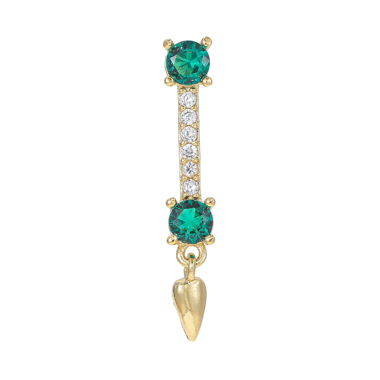 Rod Piercing Micro Inlaid Zircon Double Earrings