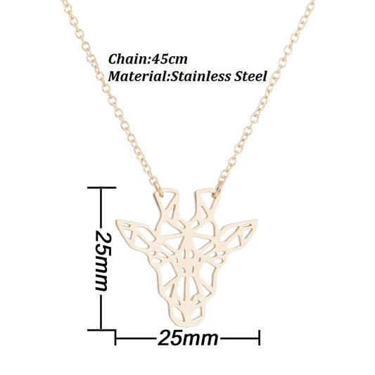Women's Stainless Steel Origami Simple Small Animal Necklaces