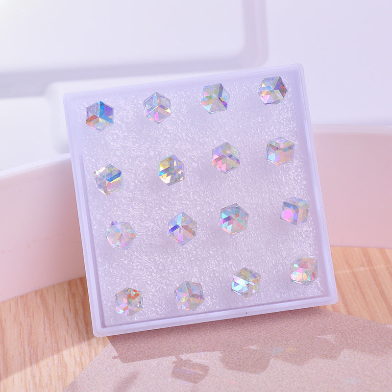 Square Sugar Female Set Stall Ornament Plastic Earrings