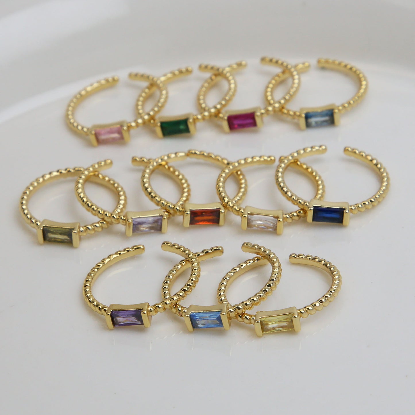 Square December Birthday Stone Simple Fashion Rings