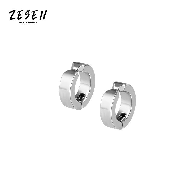 Men's Steel Circle Personalized Ear Clips Trendy Earrings