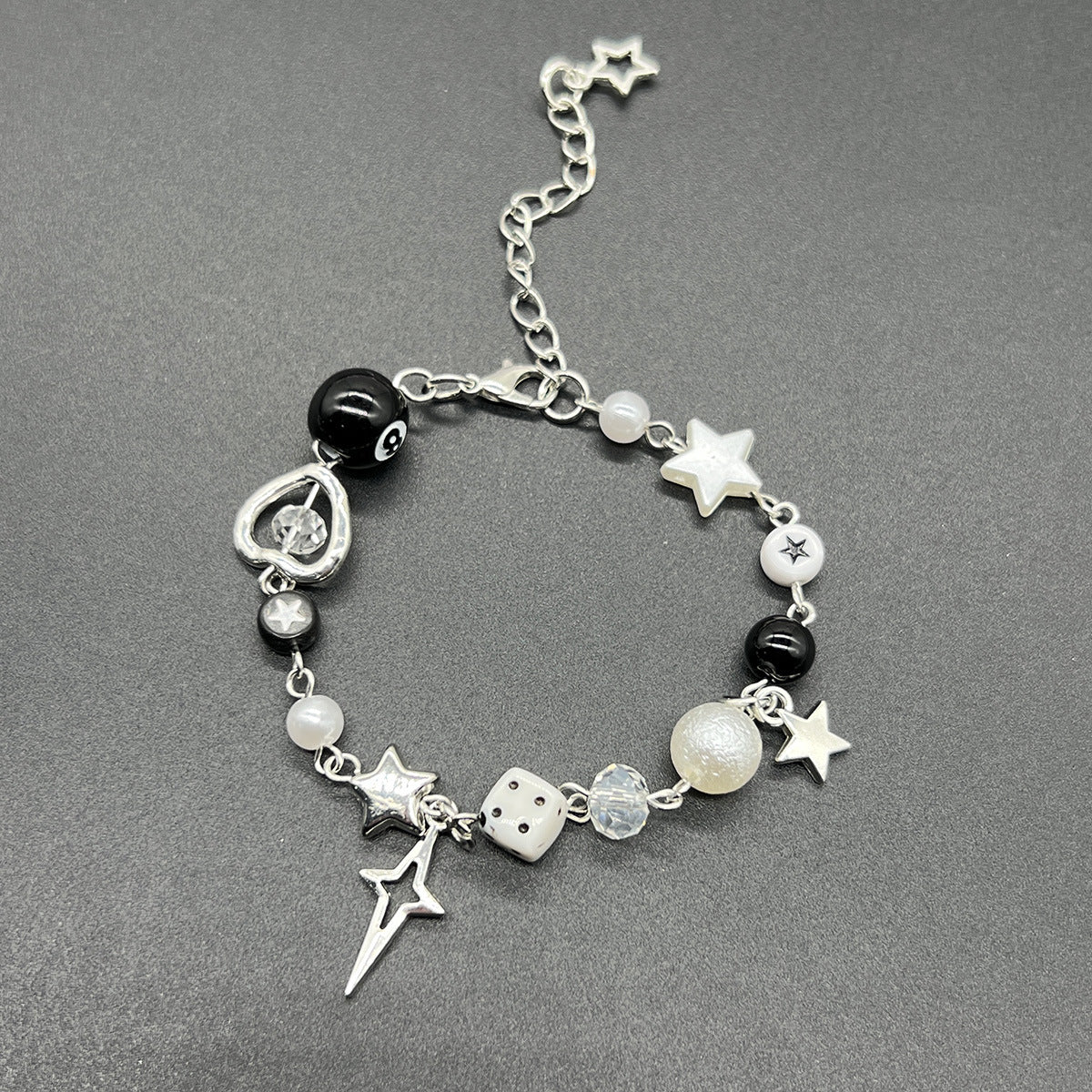 White Dice Hip Hop Butterfly Five-pointed Bracelets