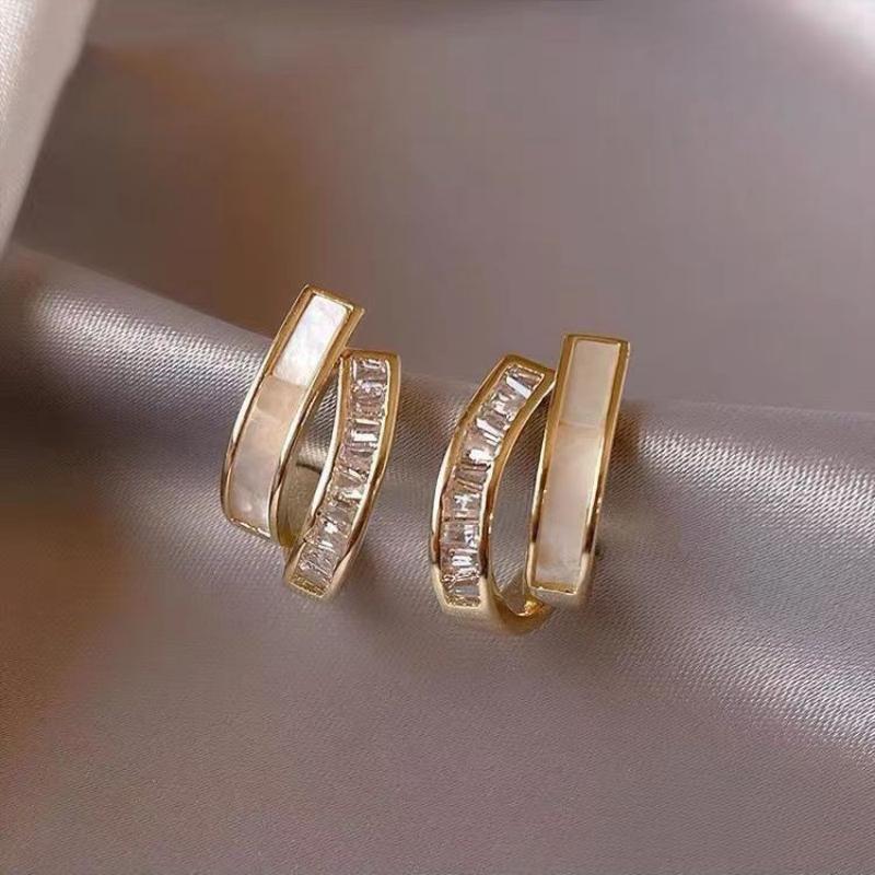 Simple Female Sier Light High-grade Small Ear Earrings
