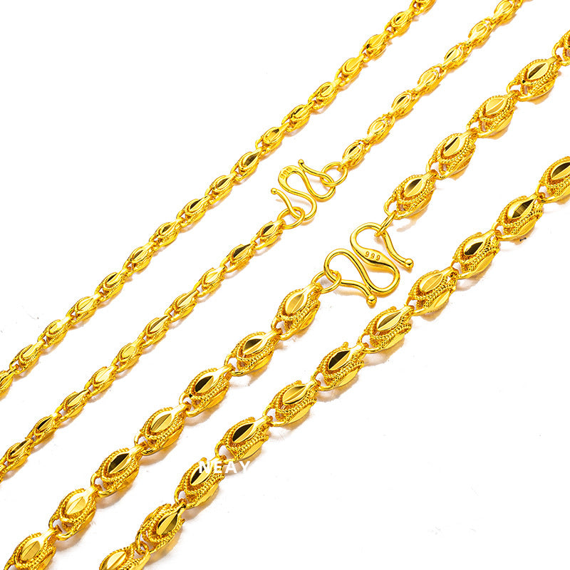 Women's & Men's Alluvial Gold Personality Retro Eye Color Necklaces