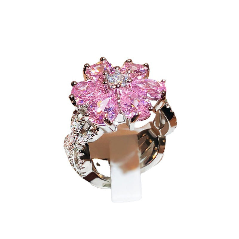 Zircon Female Sweet Diamond Forever Love Rings
