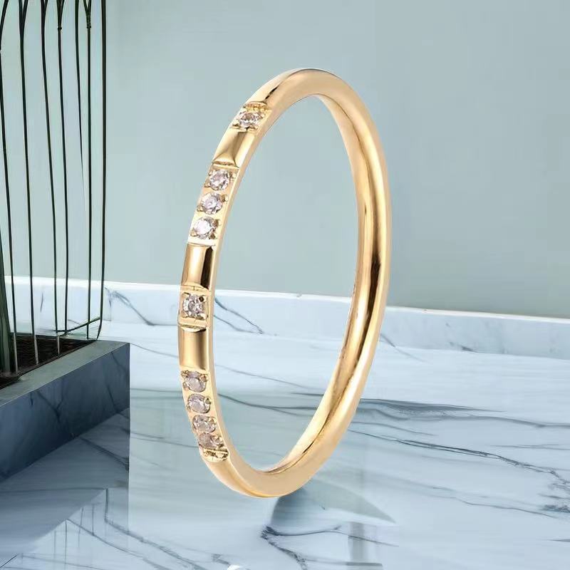 Women's Titanium Steel Design Sense Niche Diamond Rings