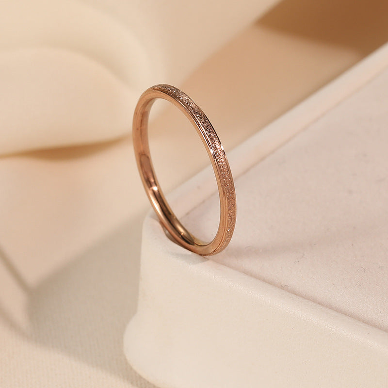 Sand Female Good-looking Frosted Simple Fashion Rings