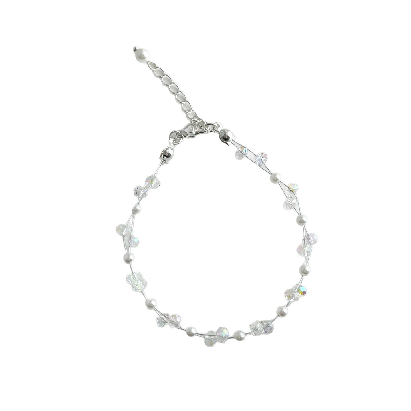 Entry Lux Fresh Square Diamond Pearl Fishing Line Simplicity Bracelet