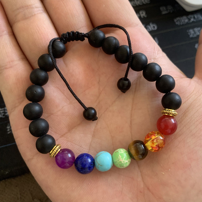 Turquoise Woven Lava Stone Adjustable Volcanic Bracelets