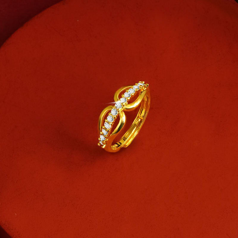 Women's Copper Alloy Exquisite Micro Rhinestone Adjustable Valentine's Day Rings