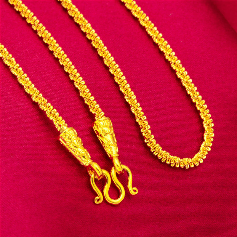 Men's Placer Gold Domineering Reverse Mold Fox Necklaces