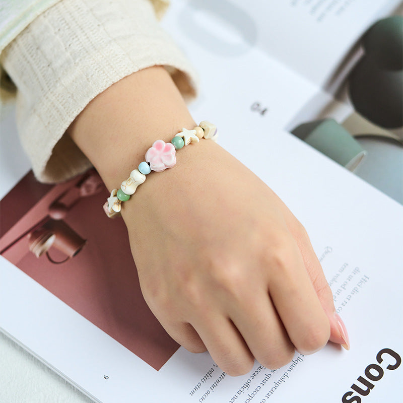 Women's & Men's Ceramic Weaving Ethnic Style Versatile High Bracelets