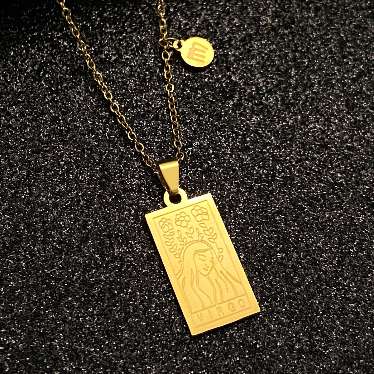 Women's Steel Constellation Square Retro Twee Tarot Necklaces