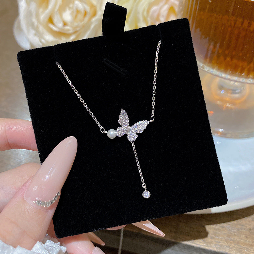 Women's Wild Butterfly Pearl Light Luxury Sweet Necklace