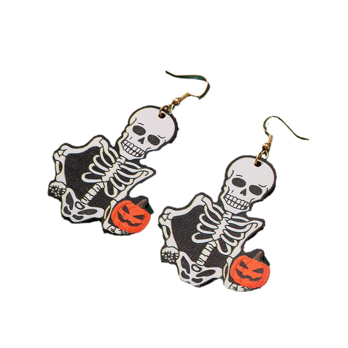 Holiday Funny Pumpkin Green Fur Monster Personalized Earrings