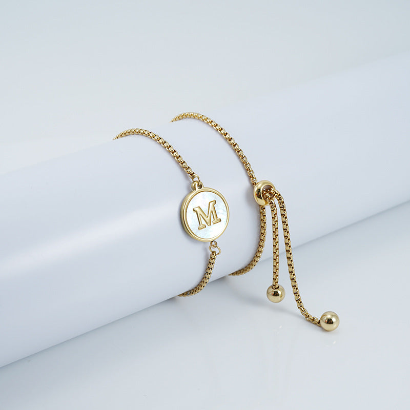 Titanium Steel English Letter Design Stainless Bracelets