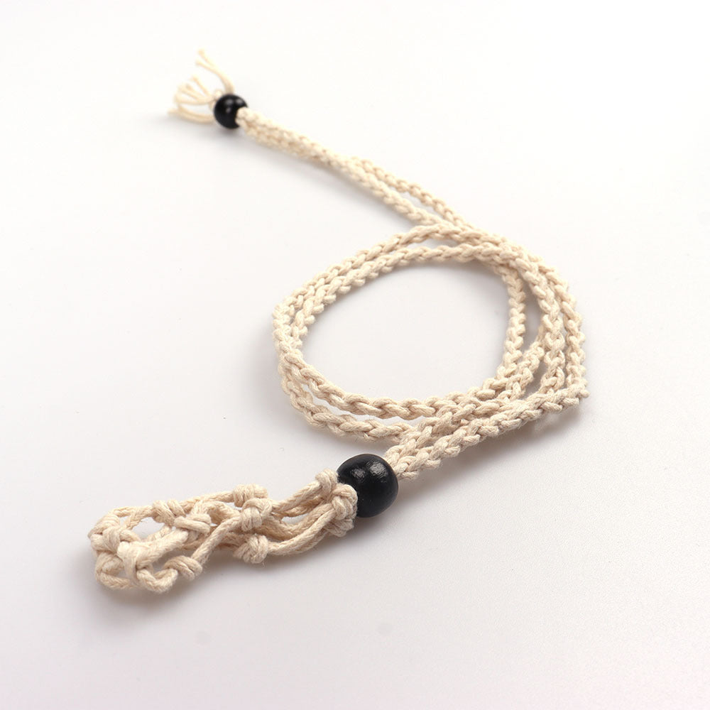 Women's Weave Natural Stone Rope Net Bag Necklaces