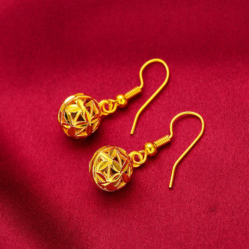 Women's Beads Brass Gold Plated Vintage Bridal Earrings