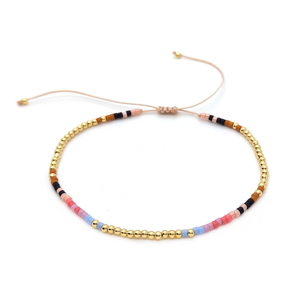 Twin Colorful Small Beads Beaded Weave Bracelets