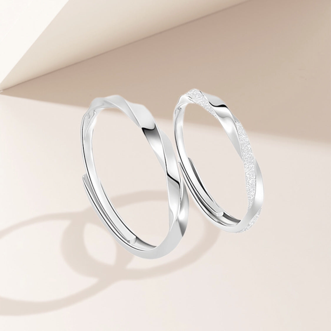 Women's & Men's Mobius Pure Sier Couple Design For Rings