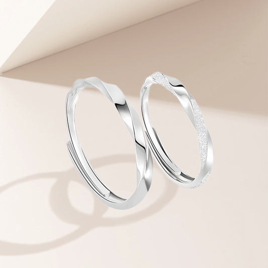 Women's & Men's Mobius Pure Sier Couple Design For Rings
