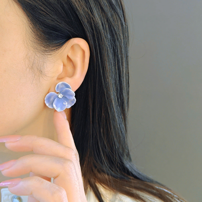 French Retro Petal Ear Accessory High Earrings