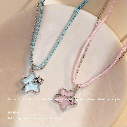 For You Sweet Double Circles Beaded Necklaces