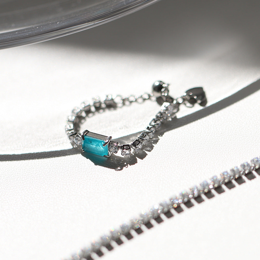 Candy Sets Imitation Blue Diamond Zircon Drill Chain Bracelets