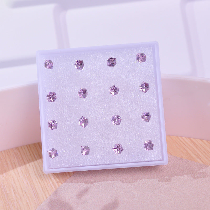 Square Sugar Female Set Stall Ornament Plastic Earrings