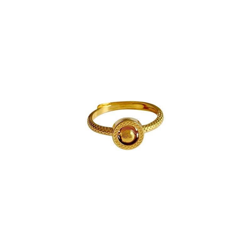 Gold Electroplated Simple Vietnam Placer No Color Fading Open Index Rings