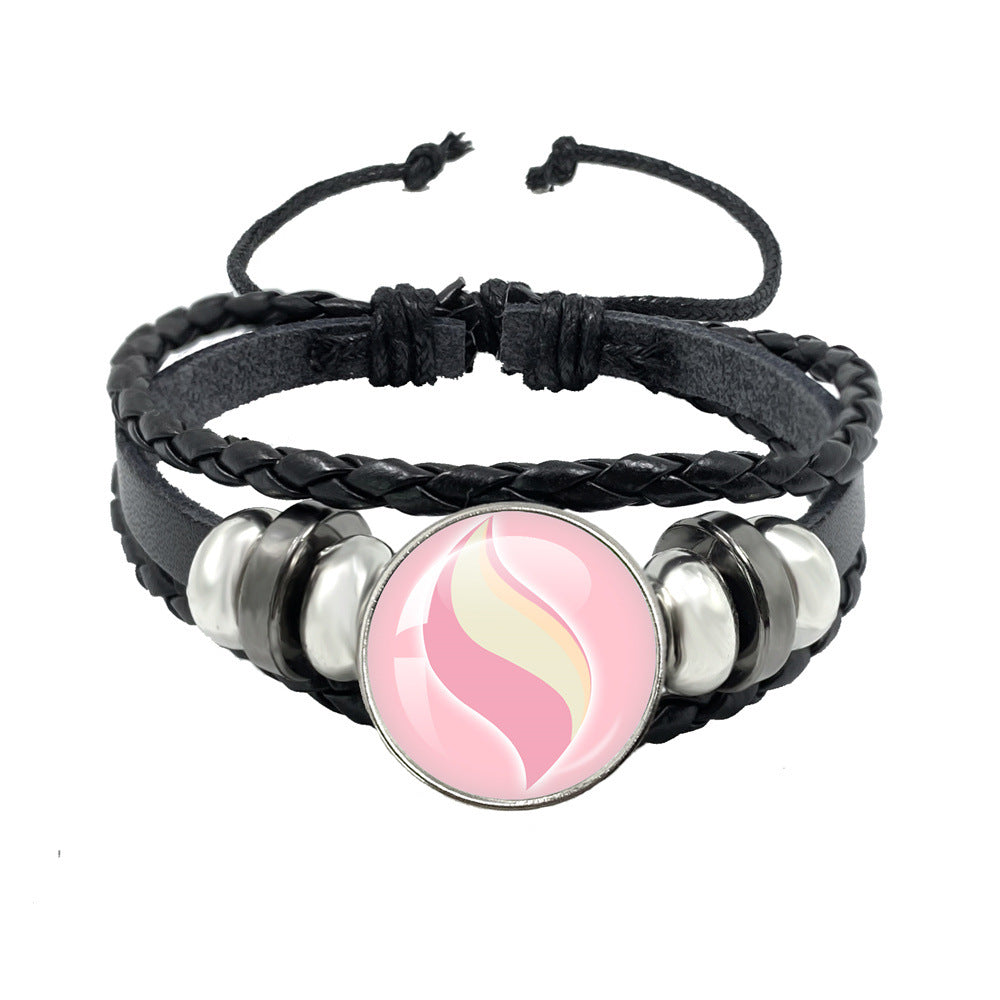 Women's & Men's Leather Time Stone Woven Hand Jewelry Bracelets