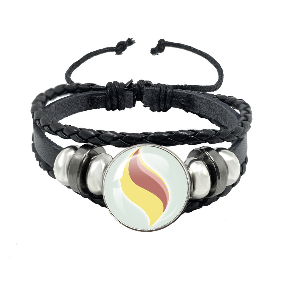 Women's & Men's Leather Time Stone Woven Hand Jewelry Bracelets