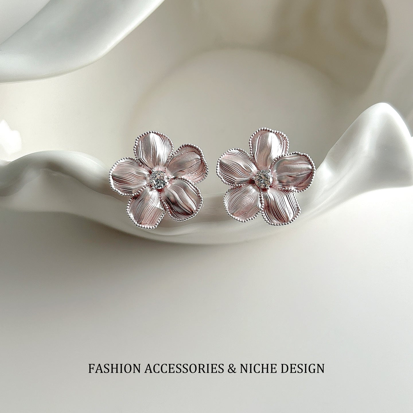 Petal Flower Style French Elegant Ear Female Fashion Design Rings