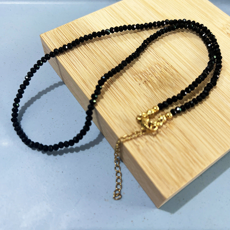 Twin Titanium Steel Plated English Letter Necklaces