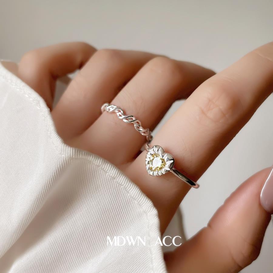 Korean Style First Line Winding Twist Open-end Temperament Rings