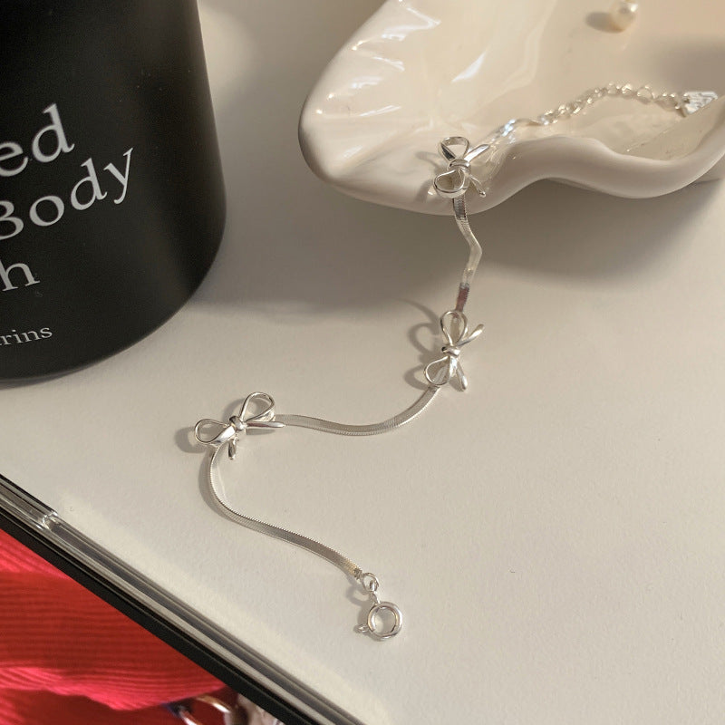 Sterling Sier Bow Snake Bone Female Bracelets