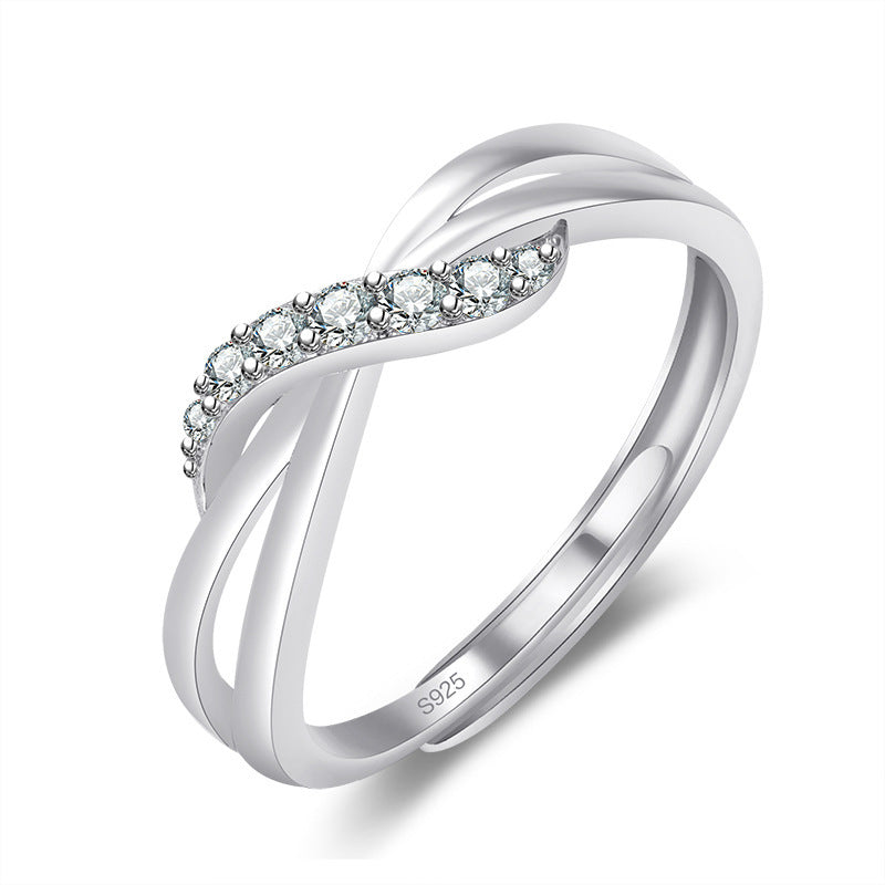 Rose Gold Plated Color Twisted Arm Curve Tail Ring