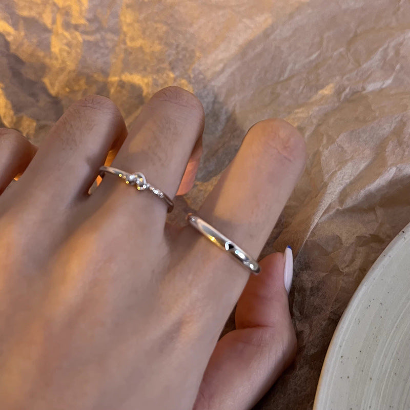 Open Female Graceful Personality Niche Design Cold Rings