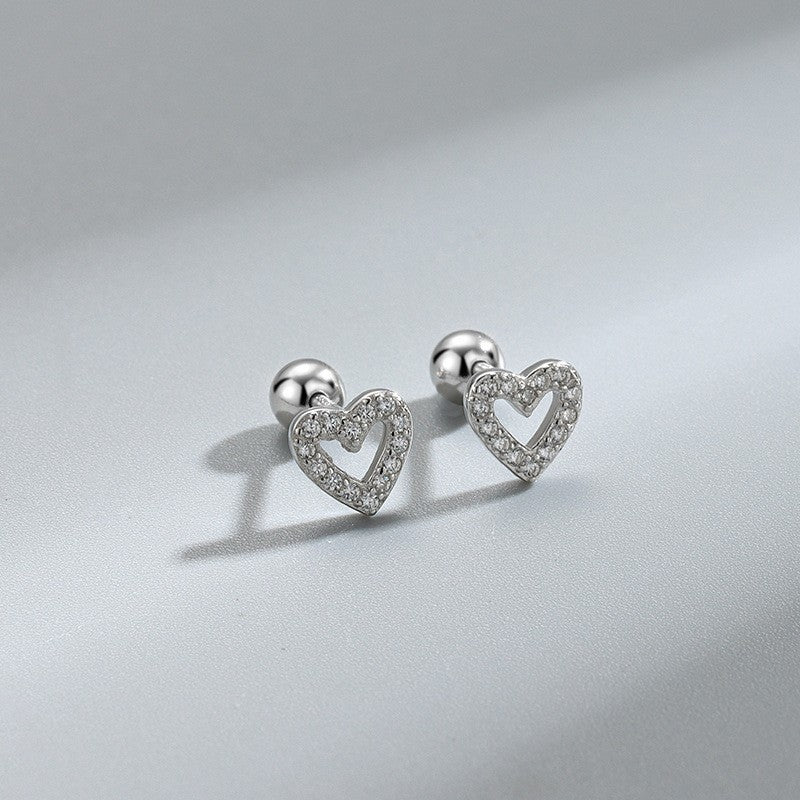 Sier Ear Bone Female Screw Tightening Rings